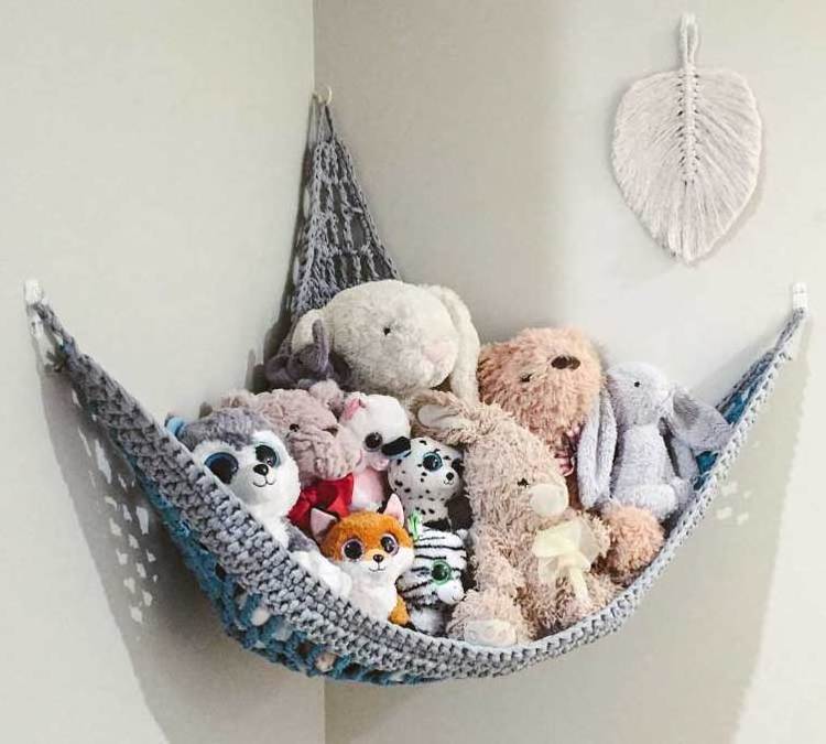 Crochet Hammock for Stuffed Animal Boho Macrame Toy Net or Hammock for Stuff Animal Plush