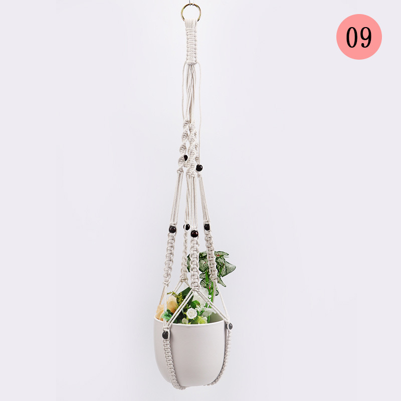 Dropshiping Macrame Hangers Hanging Planters Basket Set with Wooden Beads Rope Hanging Planters Holder for Indoor Plants