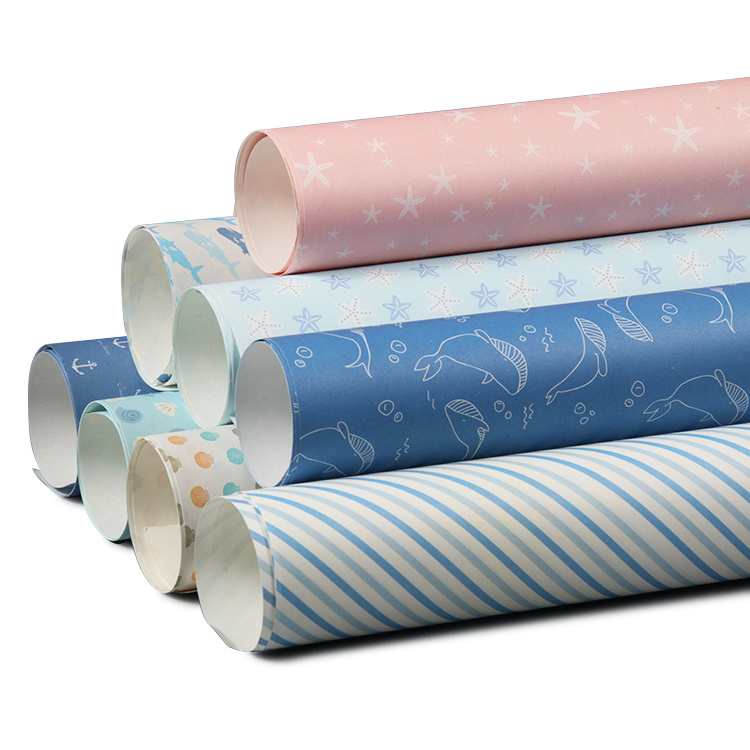 Manufacturers Papel De Regalo Cute Variety Patterns Tissue Wrapping Paper Customized Craft Packing Gift Wrapping Paper