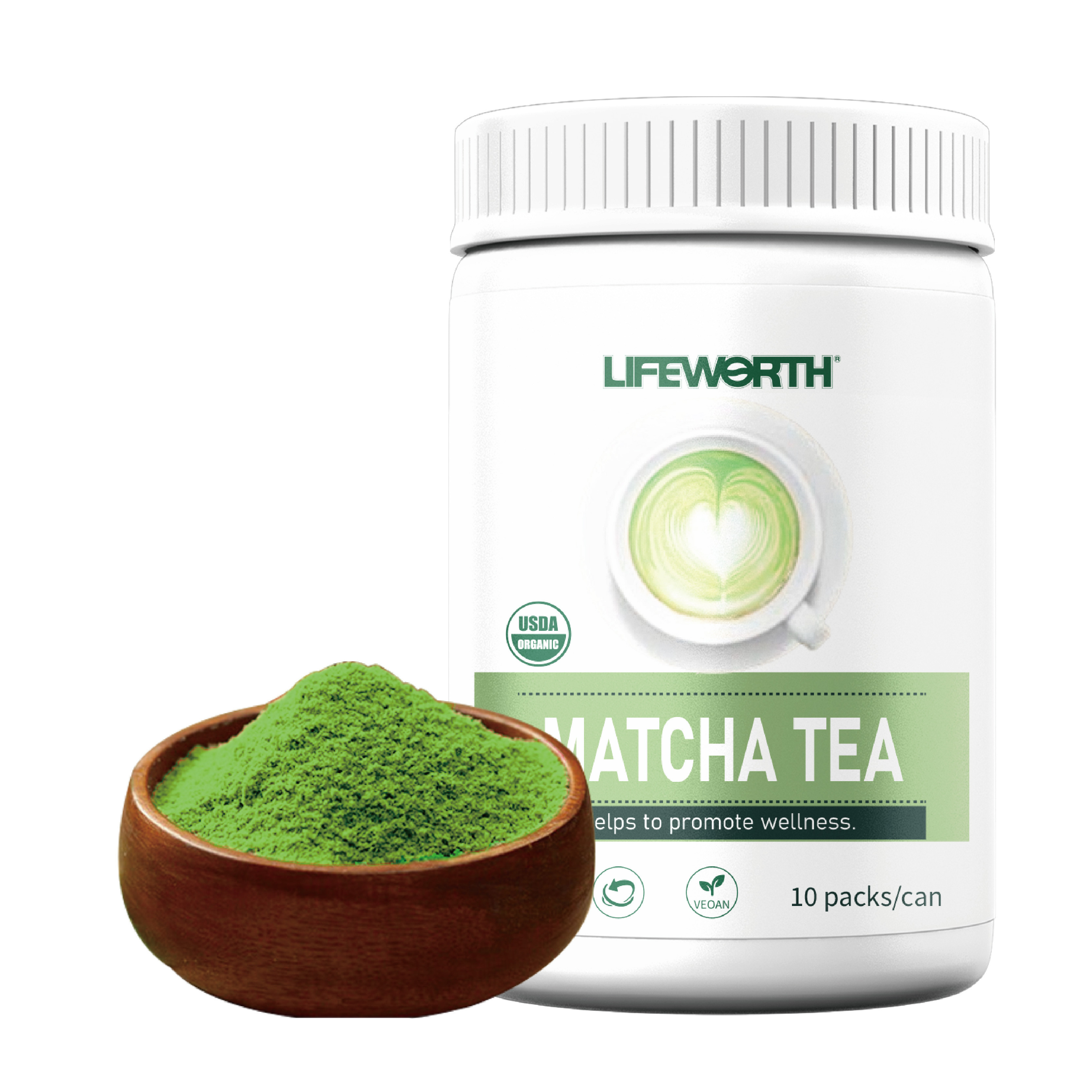 Lifeworth 2022 certified organic matcha powder private label ceremonial grade matcha green tea