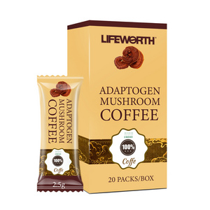 Lifeworth Ganoderma Coffee Free Sample Wholesale Organic Ganoderma Lucidum Reishi Mushroom Lingzhi Instant Black Coffee