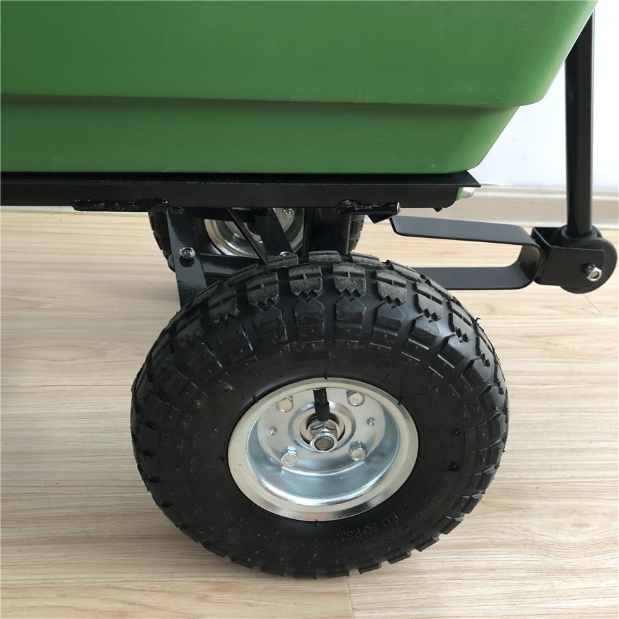 Garden Dump Truck 125L tool cart TC2135 4 Wheel Portable outdoor Garden Tool Cart wagon cart