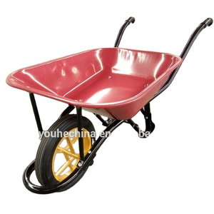 China Good Wheel barrow supplier wb6400 Stronger 6400 wheelbarrow for Africa market metal tray 70L 180kg Chinese factory