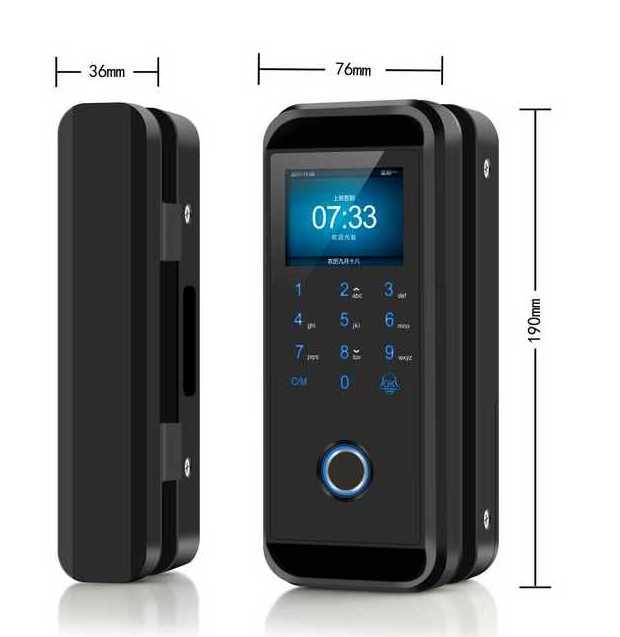 YOUHE K328 Electronic Digital Fingerprint Smart Door Lock for framed or frameless Sliding Glass Smart deadbolt Smart Lock