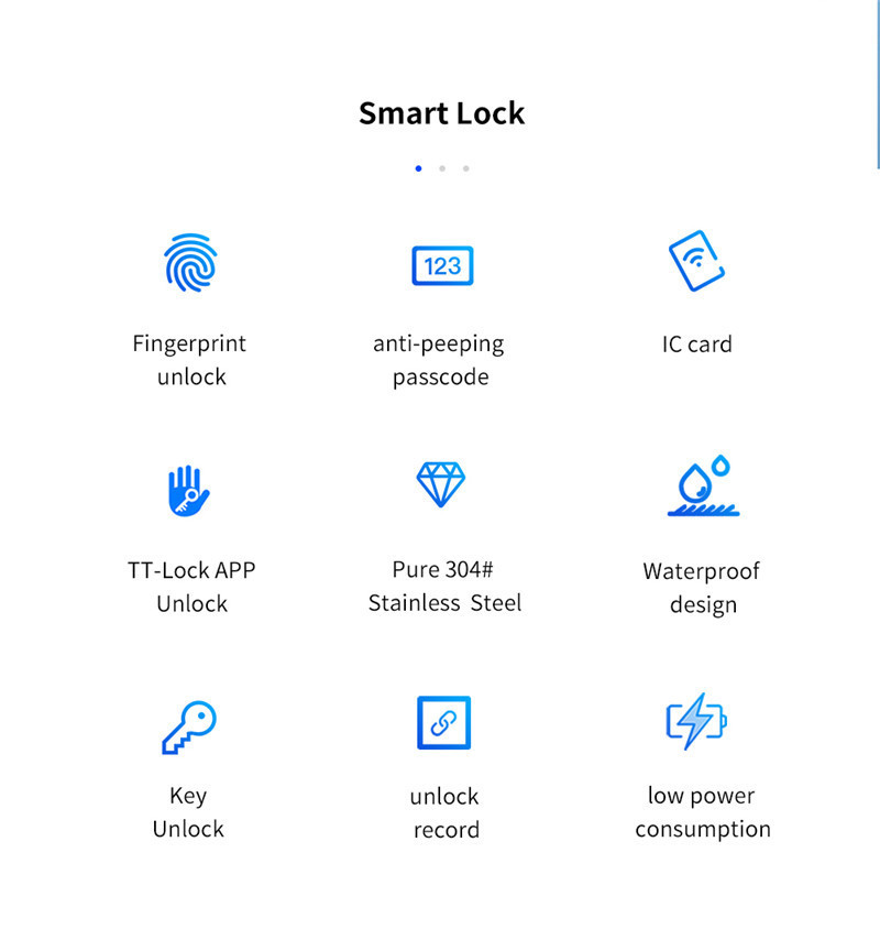 YOUHE A210-SS Fingerprint High Security Electronic Smart Door Lock Aluminum Alloy Intelligent Control Smart Lock