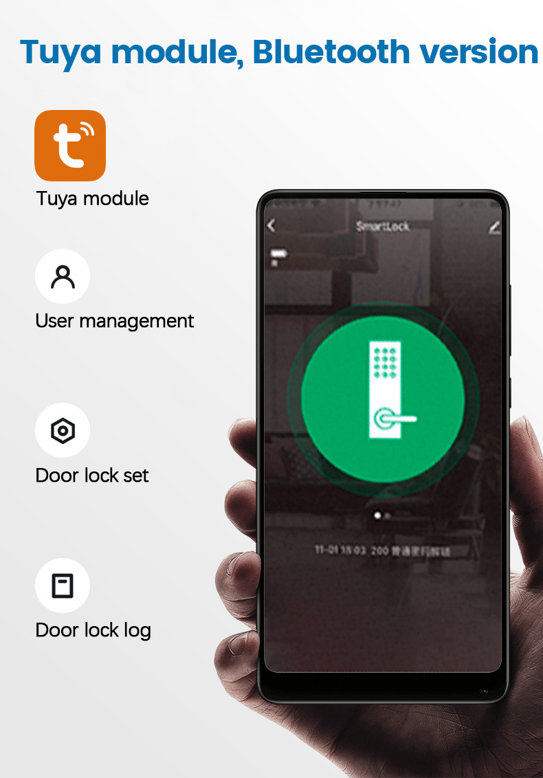 Youhe P8 Tuya/TTlock WIFI App High Security Fully Automatic Fingerprint Smart Door Smart Door Lock 2021