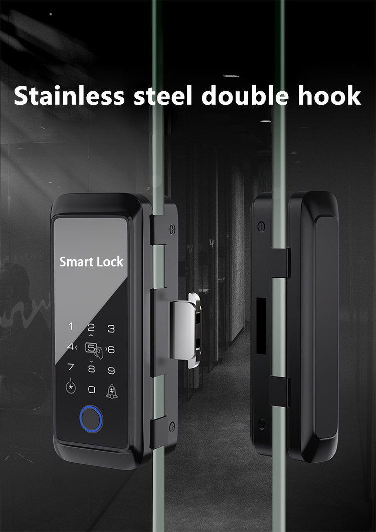 Electronic Digital Automatic Gate Safety Wifi Tuya App Fingerprint Combination Code Smart Door Lock For Sliding Glass Door