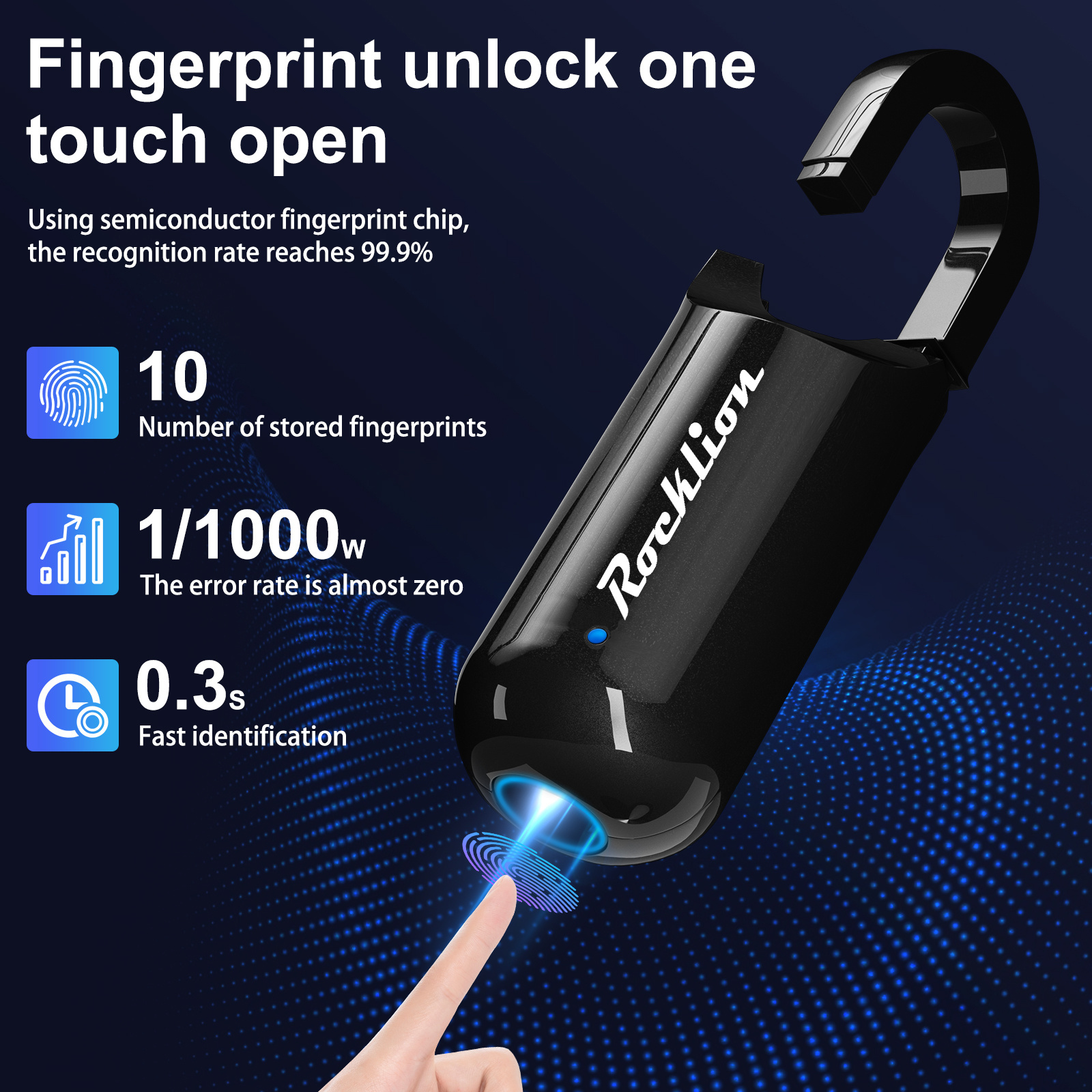 Fingerprint Padlock Keyless Anti-theft Smart Fingerprint Padlock Intelligent Safety Electronic Padlock