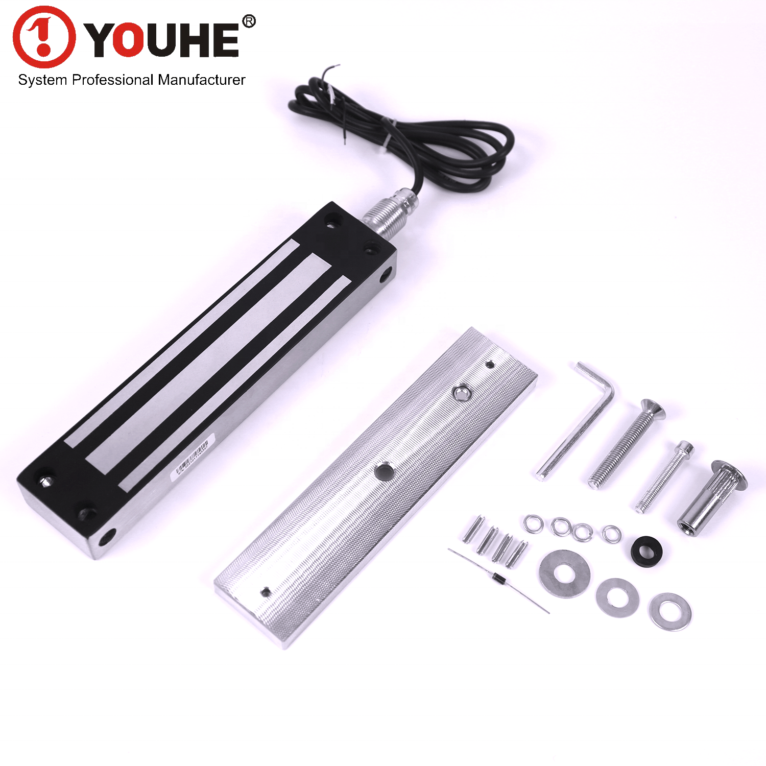 YOUHE 600LBS 280KG Maglock electronic magnetic glass door lock cylinder