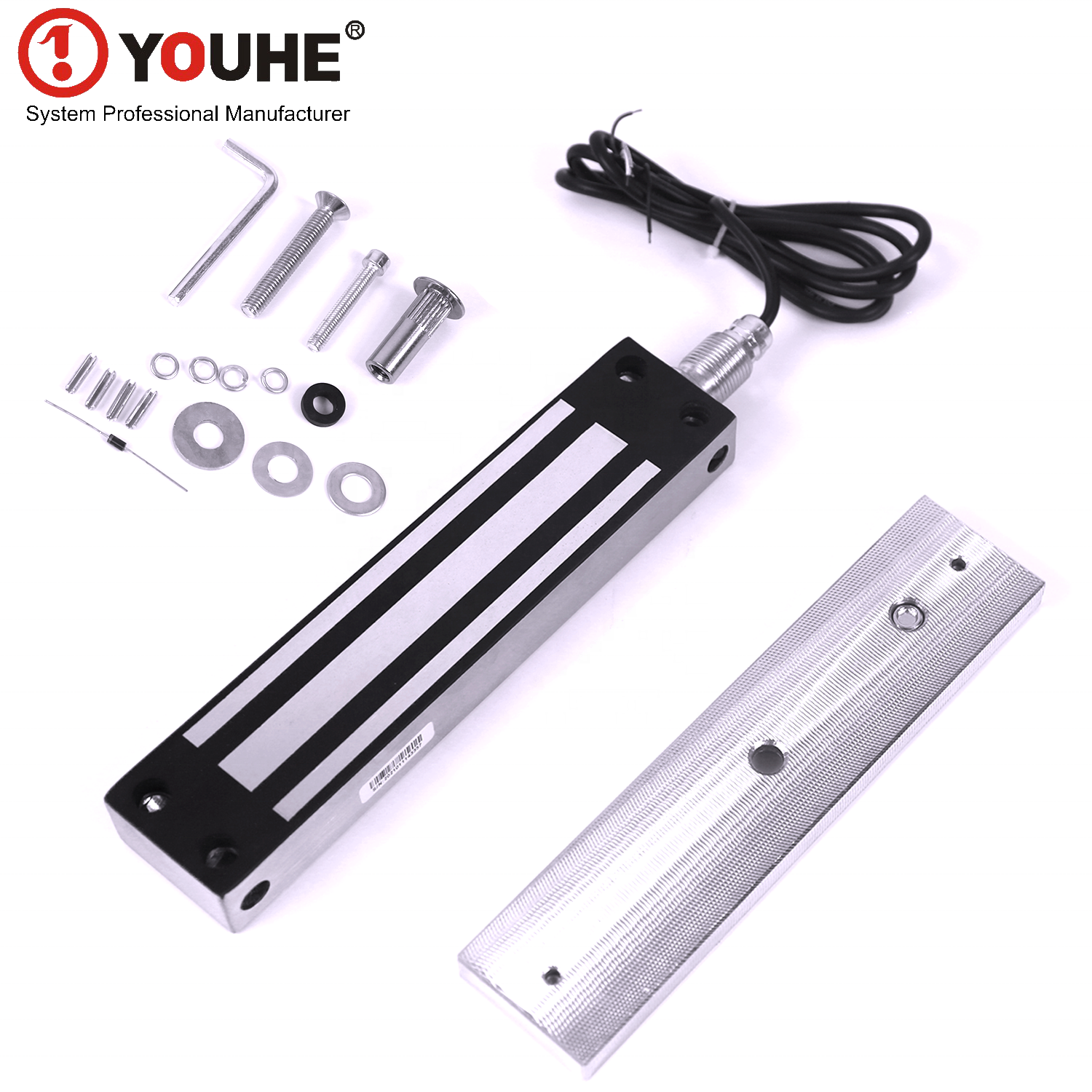 YOUHE 600LBS 280KG Maglock electronic magnetic glass door lock cylinder