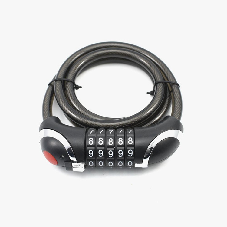 YH1462 5 Digits code bike cable lock electronic cycle lock with led light