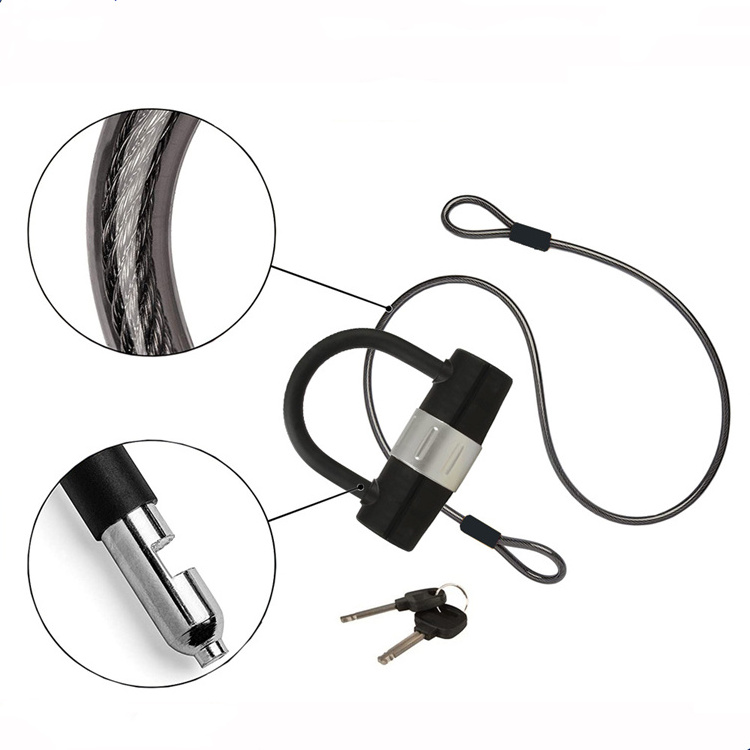 YH1459 Bicycle Accessories Cable+U Lock With Cable Pad Lock