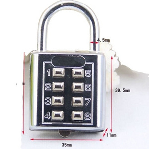 YH1069 High Quality Security Push Button Combination Padlock 8 Digit Door Lock