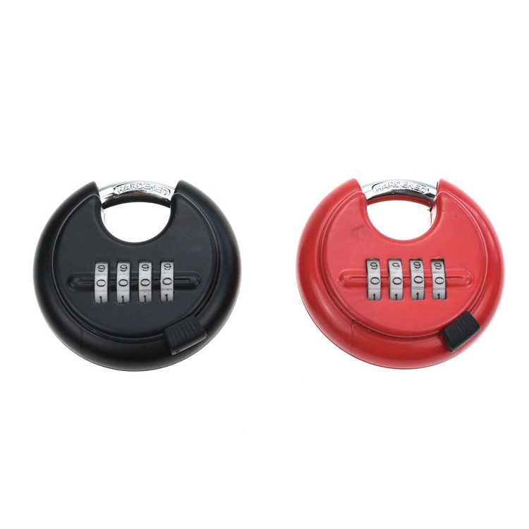 YH1808 4 Digit Combination Disc Padlock with Hardened Steel Shackle Outdoor Combo Gate Lock for Sheds