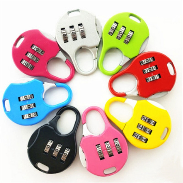 YH1672 3 Digit Code Combination Padlock Zinc Alloy Security Travel Lock Portable Password Lock for Backpack Gym School