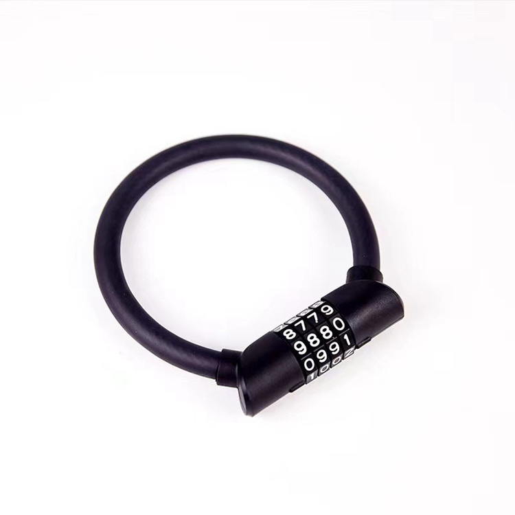 YH3274 Four Digit Code Lock Mini Portable Bicycle Cable Lock Ring Wheel Lock for Scooters ATVs Electric Bikes