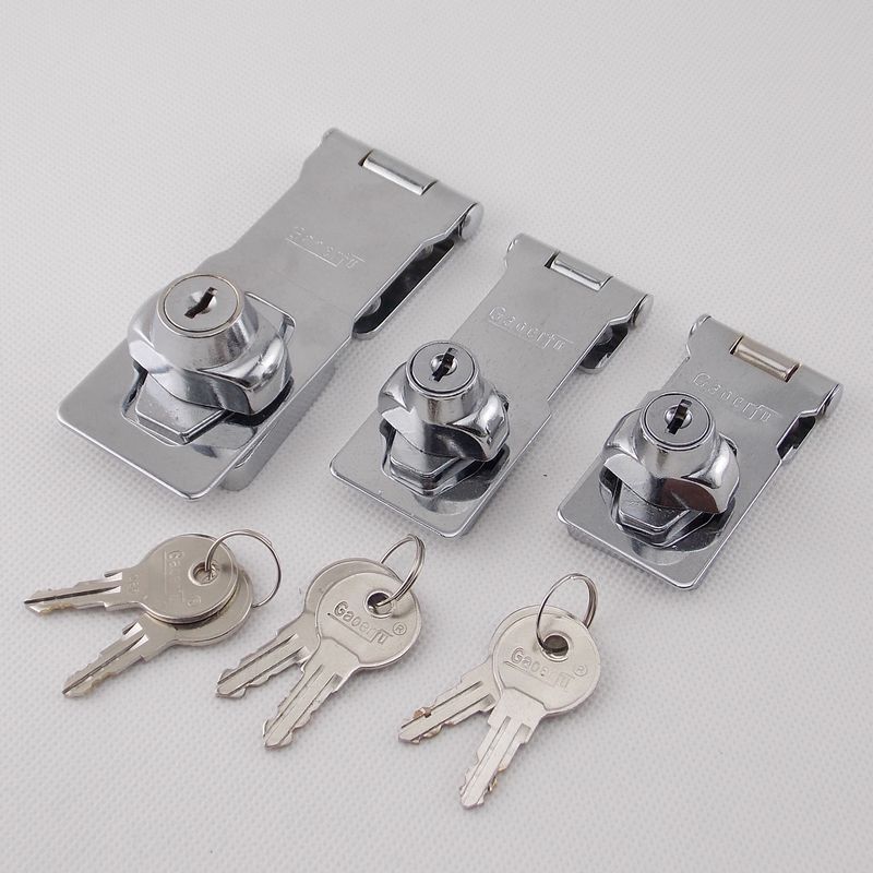 YH2102 Door Latch Hasp with Keyed 1Pcs Knob Locking Padlock Hasp Have Key Hasp Safety Lock for Door Window Cabinets Boxes