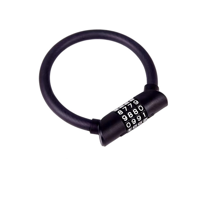 YH3274 Four Digit Code Lock Mini Portable Bicycle Cable Lock Ring Wheel Lock for Scooters ATVs Electric Bikes