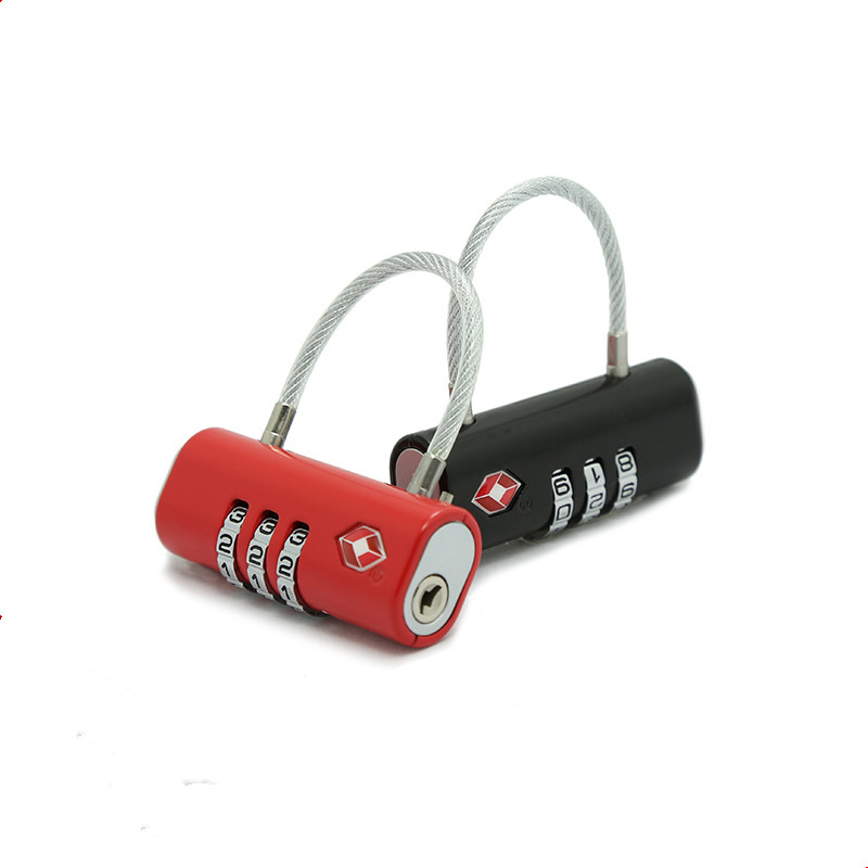 YH9086 TSA Luggage Locks Travel Security Cable Code Padlocks with Luggage Straps Alloy Body with 3 Digit Combination for Travel