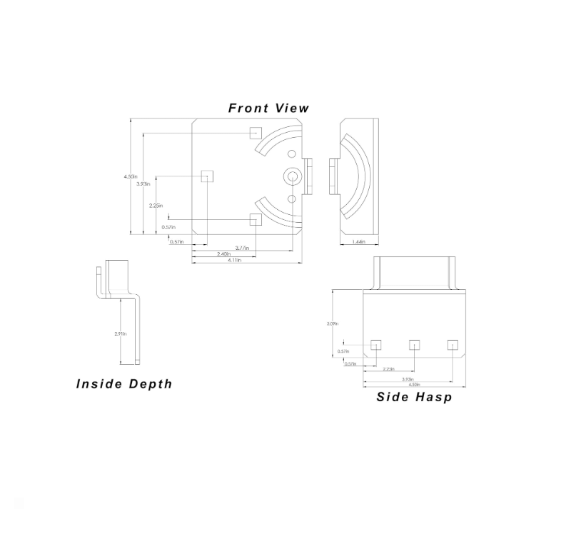 YH3142 Hasp and Puck Combo Kit, Buy American Act Compliant, High Security 6-Pin Cylinder, One Lock Keyed