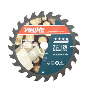 YOUHE Famous Reputation 7-1/4" 185MM * 20 * 24T Circular TCT Saw Blade For Cutting Wood