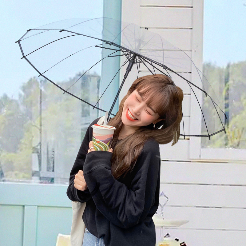 Youhoda Factory Price Clear Transparent Umbrella See Through Transparent Umbrella Customization