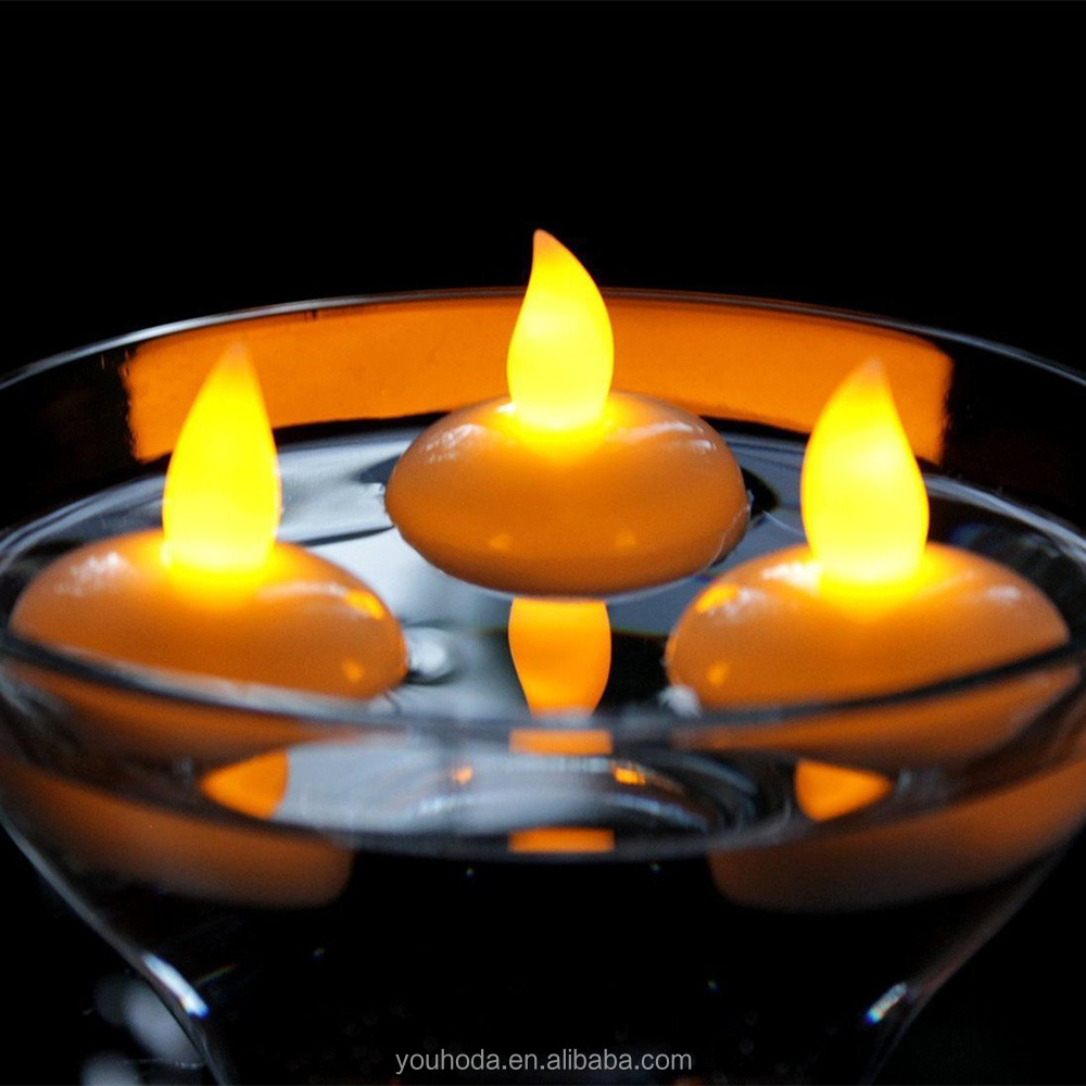 Youhoda Battery Operated Floating Waterproof Flickering Flameless LED Tealight Candle