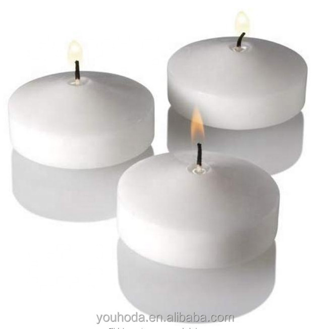 Youhoda 3 Inch 8 Hours 10 Hours Real Wax Wedding Flickering Paraffin Candles Water Floating Candle