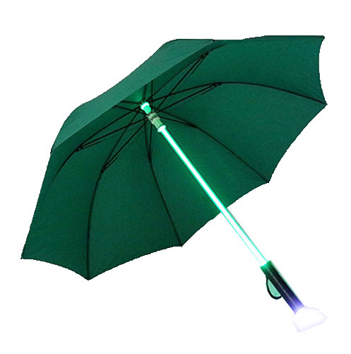 China Supplier's Creative 7-Color Changing LED Laser Sword Light Flashing Golf Umbrella Tunable Straight Stick LED Polyester