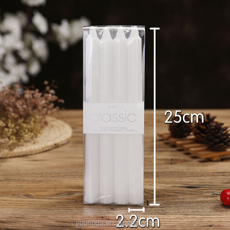 Youhoda taper pillar candles 2.2*25cm wedding long macaroon dinner candle western food banquet long stick smokeless candle