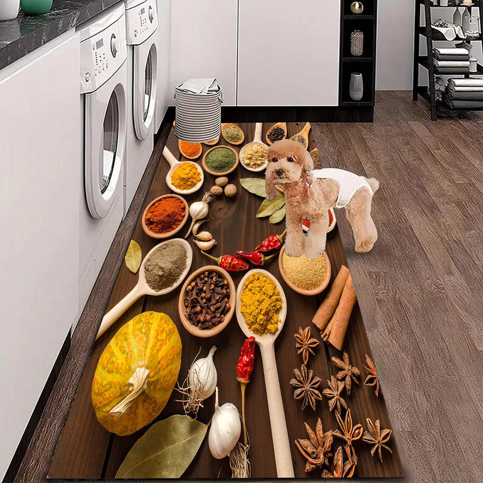 40*60cm Standing Mat Non Slip Anti Fatigue Printed Kitchen Floor Carpet Rug And Mat Set 2in1 For Long Kitchen