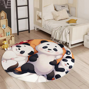 High Popularity Cute Cartoon Printed Circular Floor Mat Computer Chair Floor Mat Non-Slip Blanket Mat