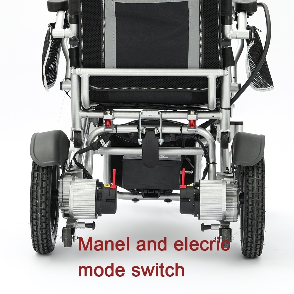 Full Automatic folding  Electric Wheelchair Aluminum Brush Motor 250w*2 Power Wheel Chair with Lithium Battery