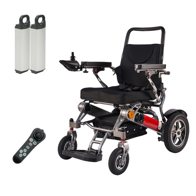 New Design Electric Wheelchair for Disabled People Manual Large Wheel Steel Folding Electric Wheelchair