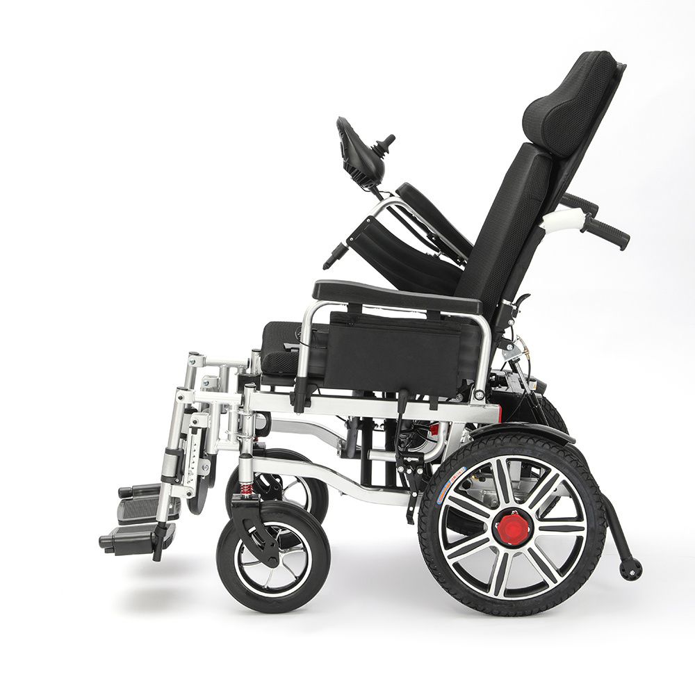 Handicapped standing up 4 wheel drive electric wheelchair standing wheelchair with controller