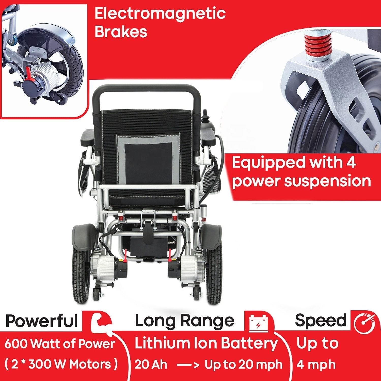 2022 New Aluminum alloy stand up wheelchair lightweight electric folding wheelchair for disabled