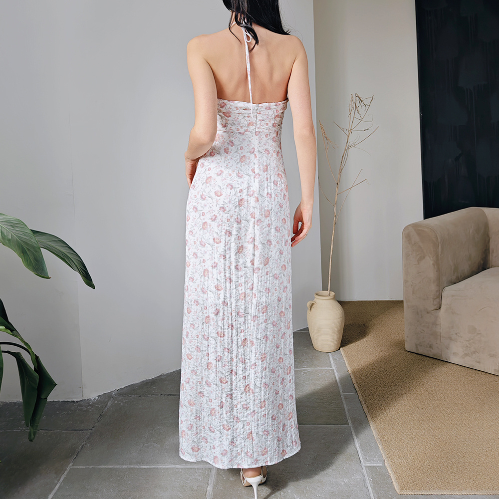 2024 casual party floral maxi dresses gown elegant bodycon fashion backless evening prom spaghetti strap tube dress for ladies