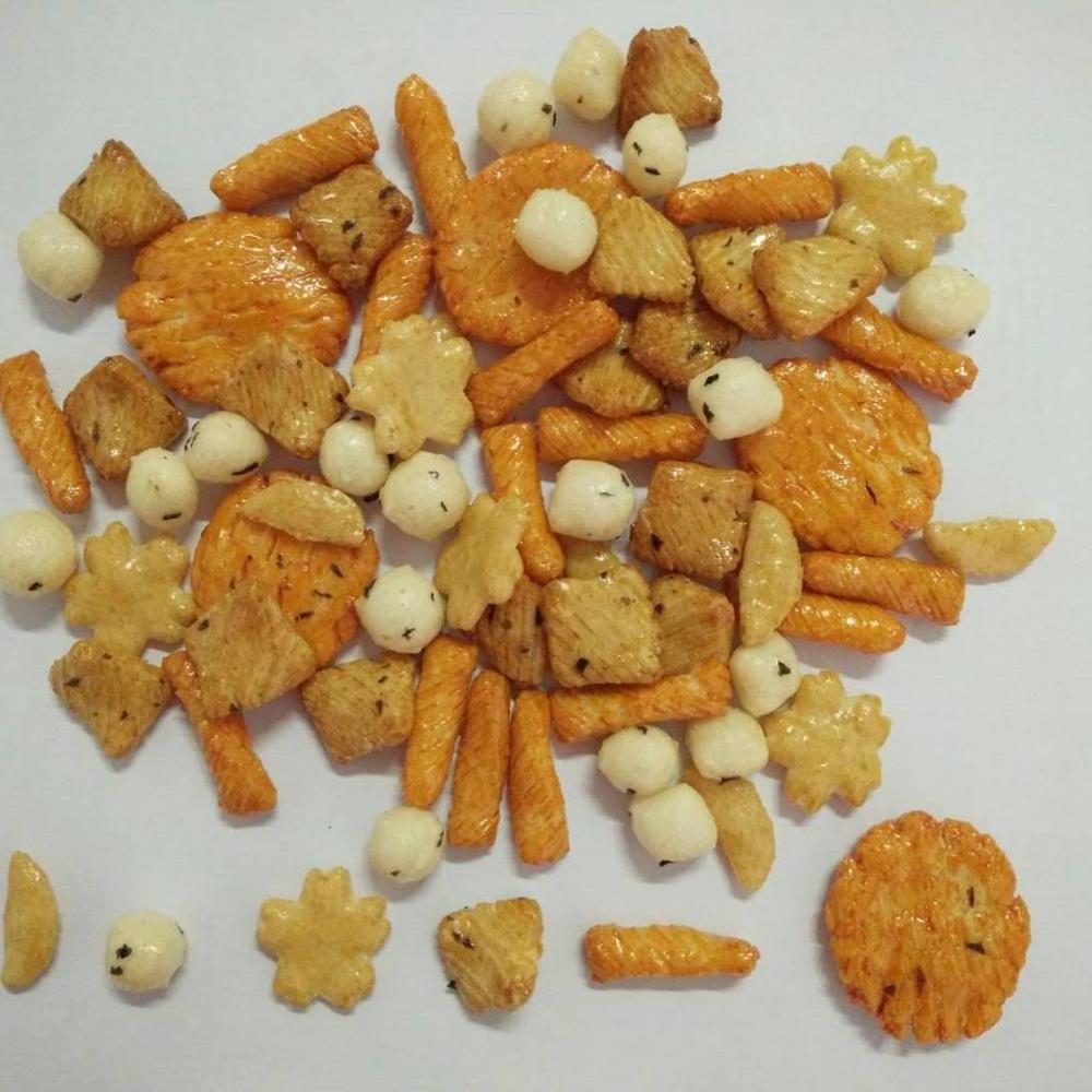 Colorful Roasted Mixed Rice Crackers with Coated Peanuts