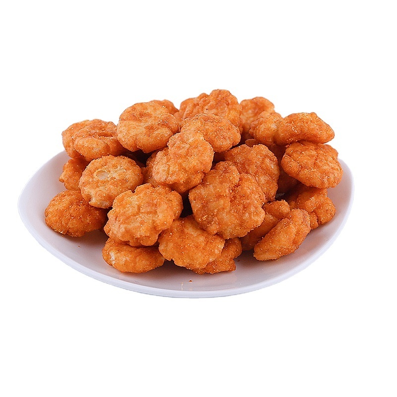 BBQ flavor fried round rice crackers