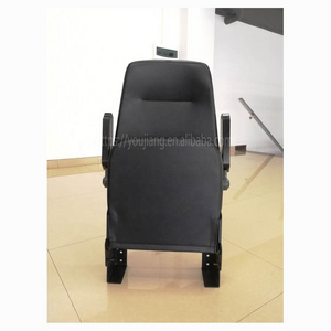 Bus folding guide seat, floor mount jump seat