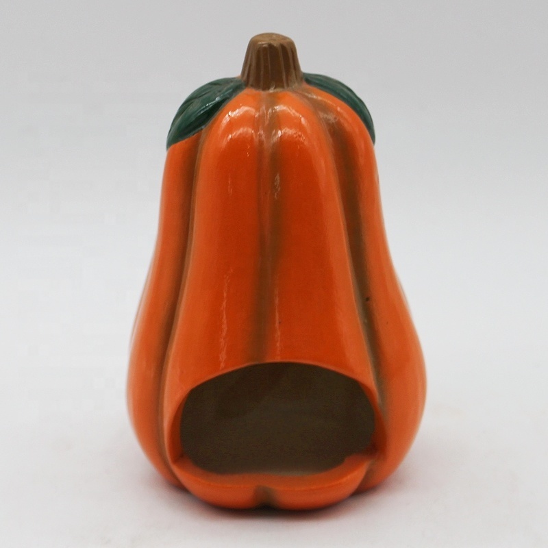 Hand-painted Halloween Party Decoration ceramic pumpkin face candle holders Statue ornament