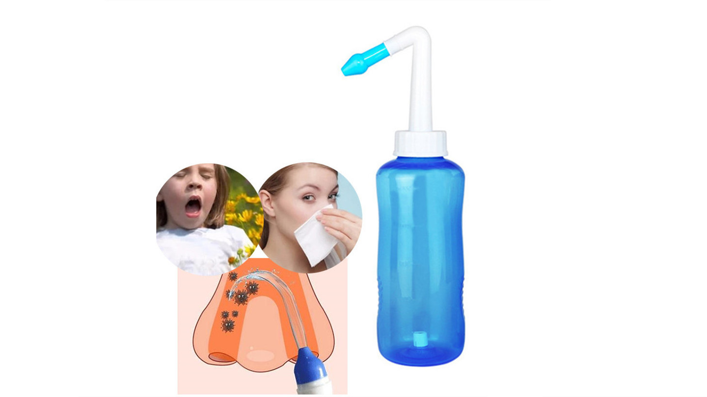 High Quality Portable Nasal Wash Bottle Neti Pot Sinus Rinse 300ml Sinus Rinse Bottle Nose Wash Cleaner