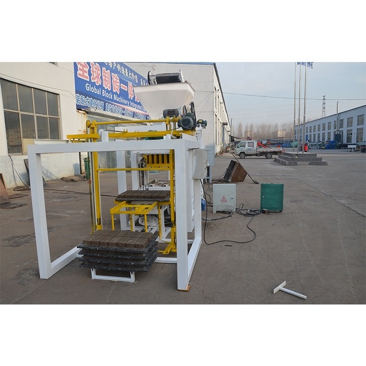 QTJ4-24 Simple Semi Automatic Block Making Machine For Small Brick Business Investment