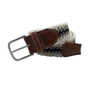 Canvas Elastic Knit Belts Stretch Braided Fabric Belt Weave Pin Buckles Colorful Woven Belts