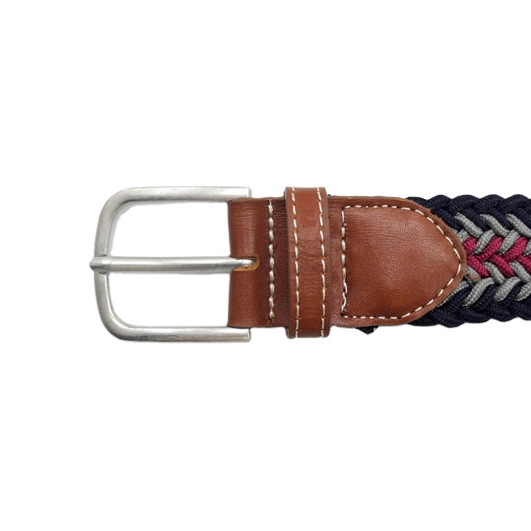 Canvas Elastic Knit Belts Stretch Braided Fabric Belt Weave Pin Buckles Colorful Woven Belts