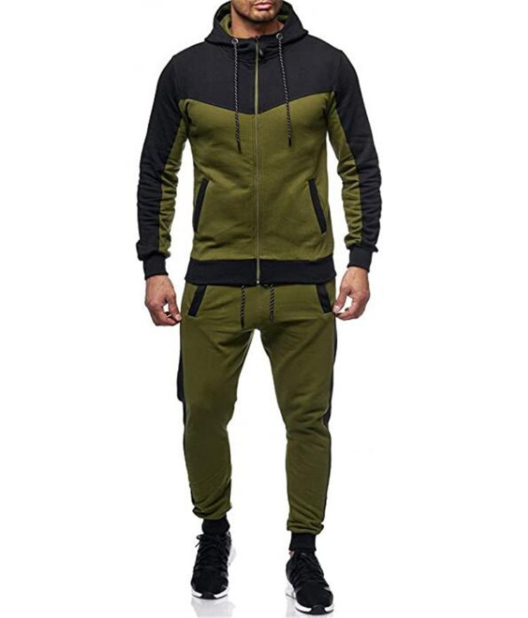 New autumn and winter sports men's leisure suit pants fashion urban round neck hooded sportswear