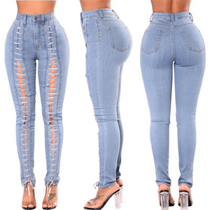 Luxury Denim Skinny Ladies Private Label Women 2022 Female Garments Brand Stock Jeans