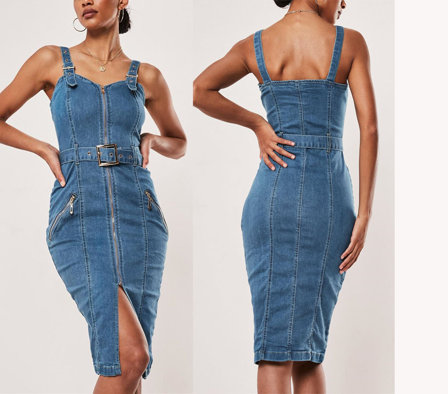 Summer stylish custom  party slim fit blue skirts elegant lady women denim dresses sexy womens skirt long/Pencil Casual Dresses