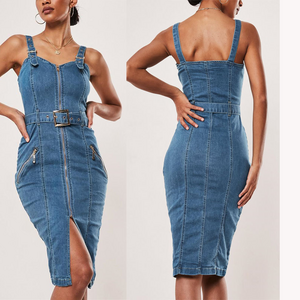 Summer stylish custom  party slim fit blue skirts elegant lady women denim dresses sexy womens skirt long/Pencil Casual Dresses