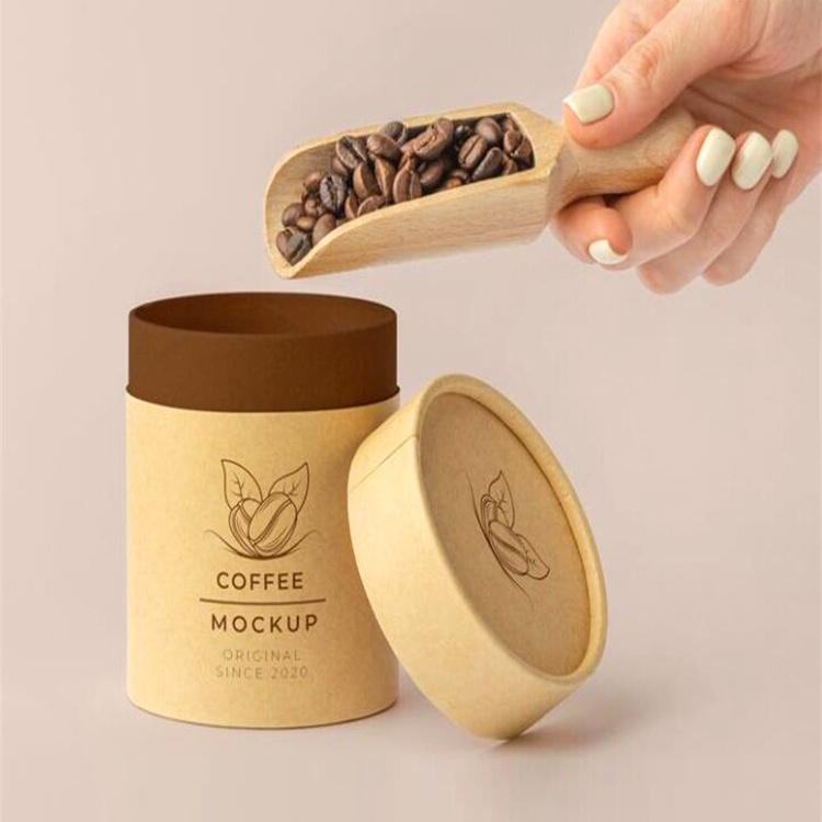 Custom Logo Biodegradable Coffee Tea Cylinder Round Tube Food Grade Cardboard Kraft Paper Tube Packaging Box